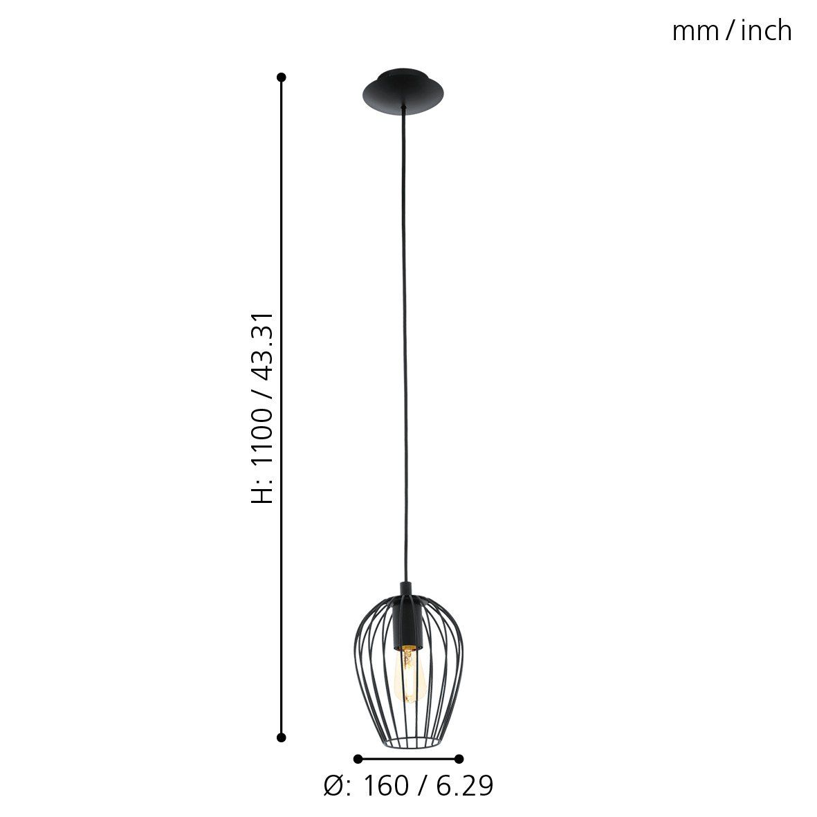EG/49477 | EGLO NEWTON PENDANT LIGHT SMALL 1*E27
