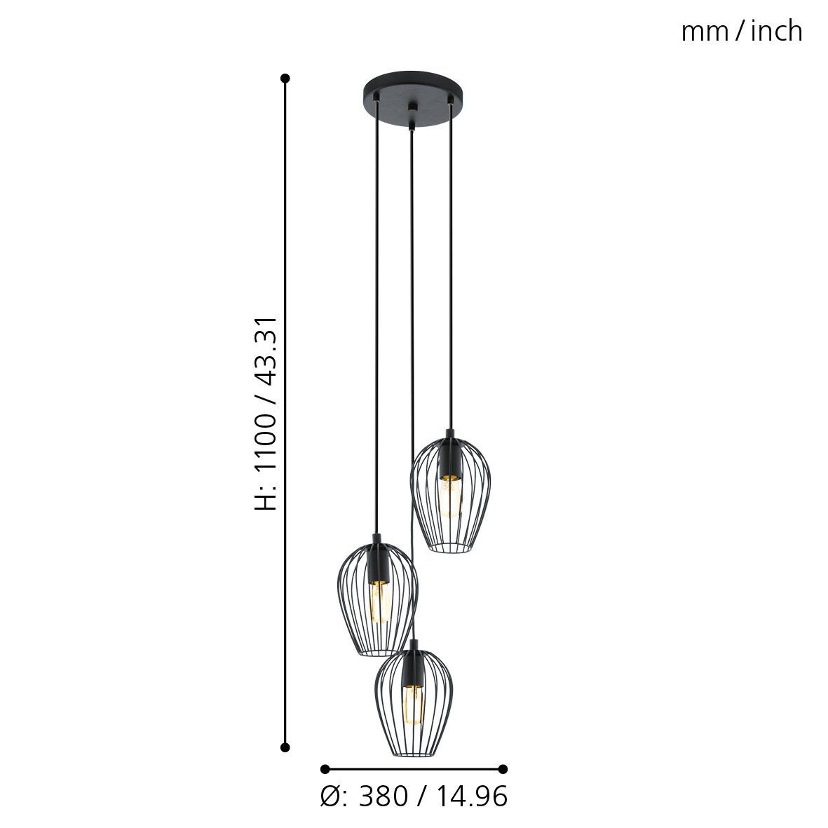 EG/49479 | EGLO NEWTON PENDANT LIGHT 3*E27