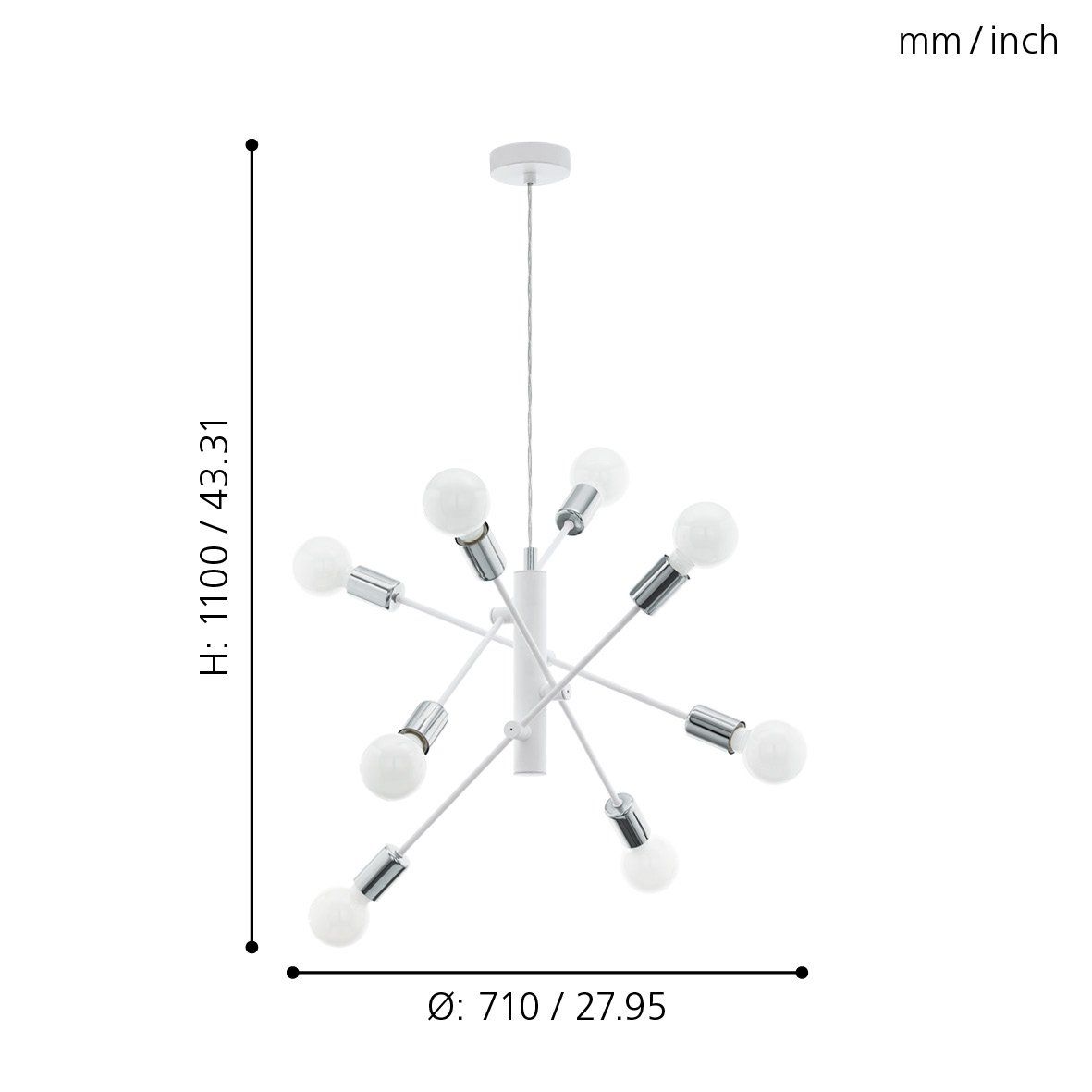 EG/98017 | EGLO GRADOLI PENDANT LIGHT 8*E27