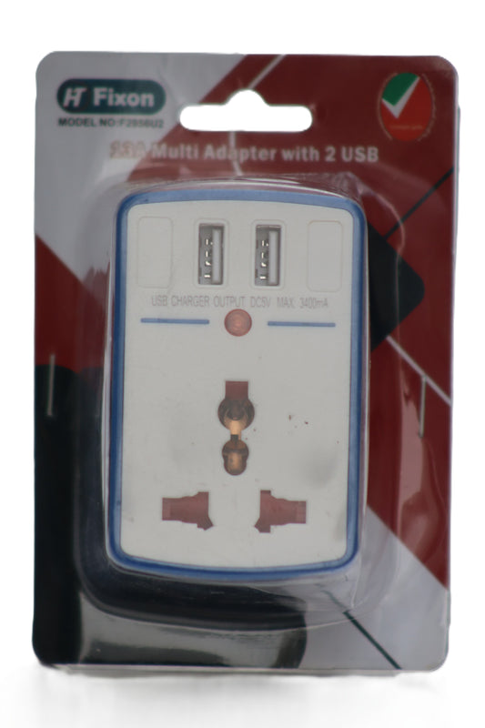F/2956U2 | FIXON UNIVERSAL ADAPTOR 13AMP W/2-USB