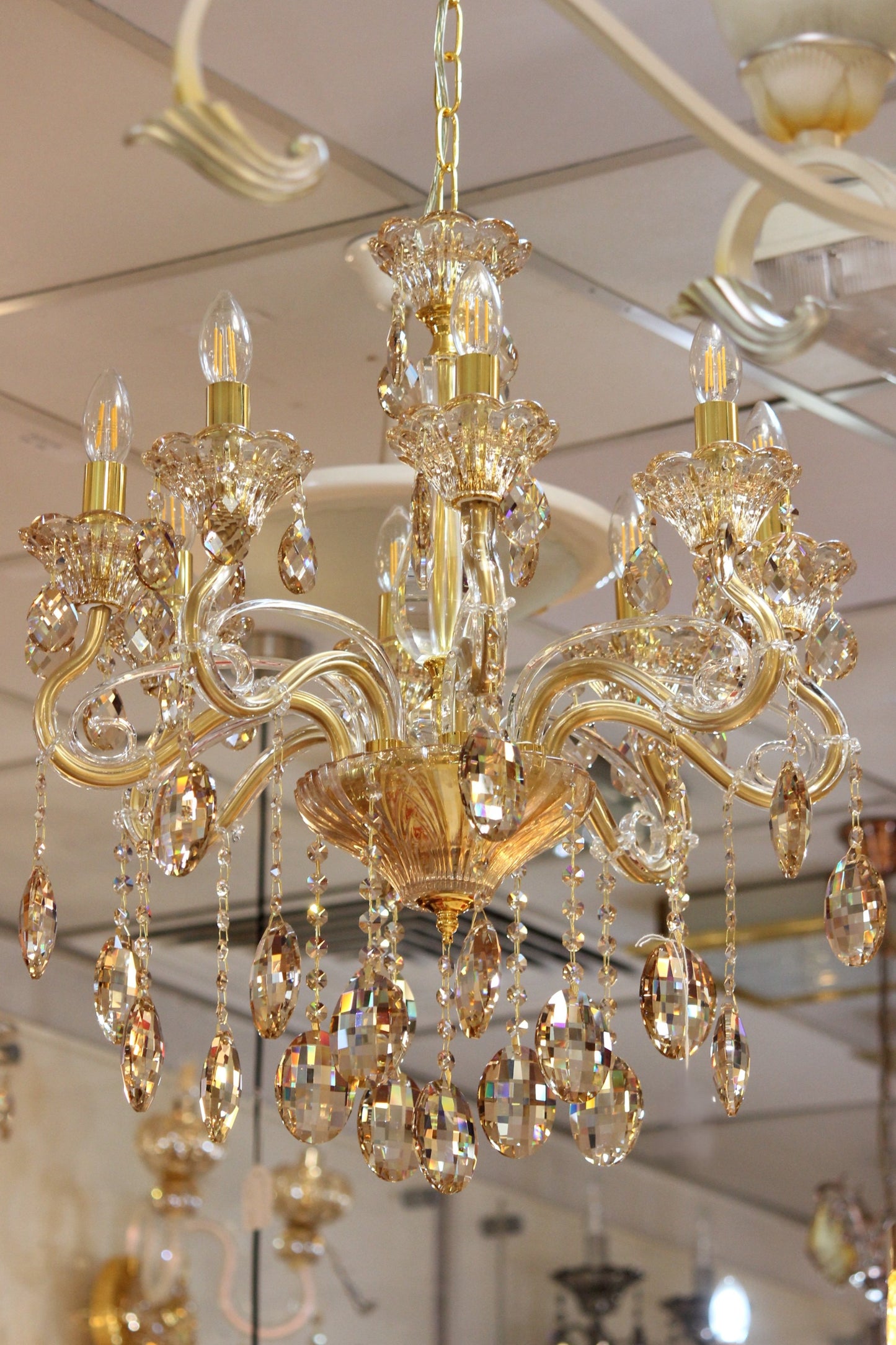HL/108355 | HERCELAMP CRYSTAL CHANDELIER - ALLUVIAL GOLD