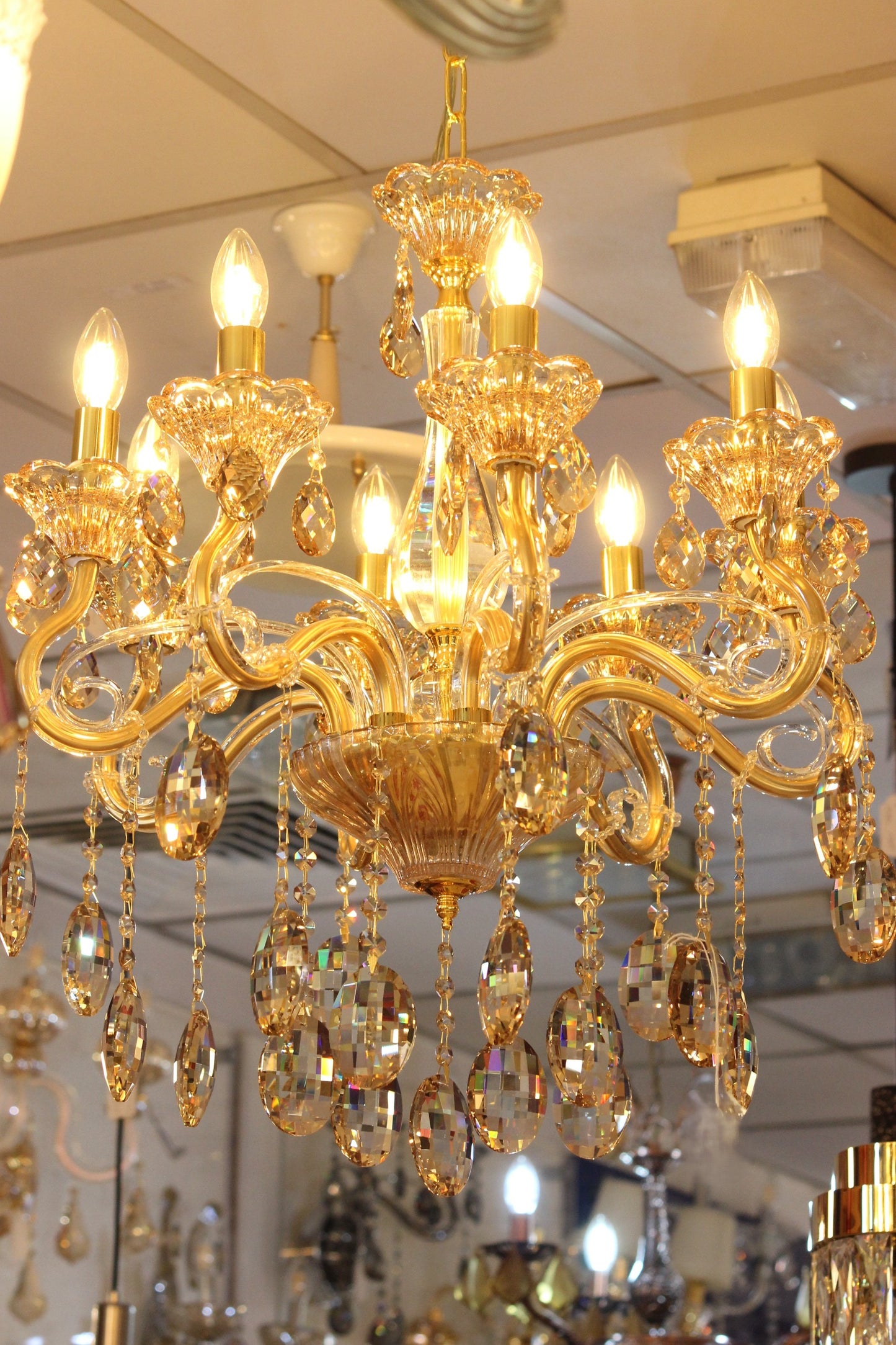HL/108355 | HERCELAMP CRYSTAL CHANDELIER - ALLUVIAL GOLD