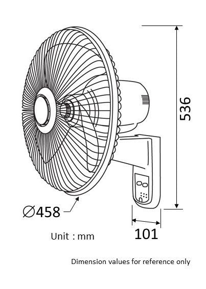 K/M40M/GY | KDK 16" REMOTE WALL FAN - GREY