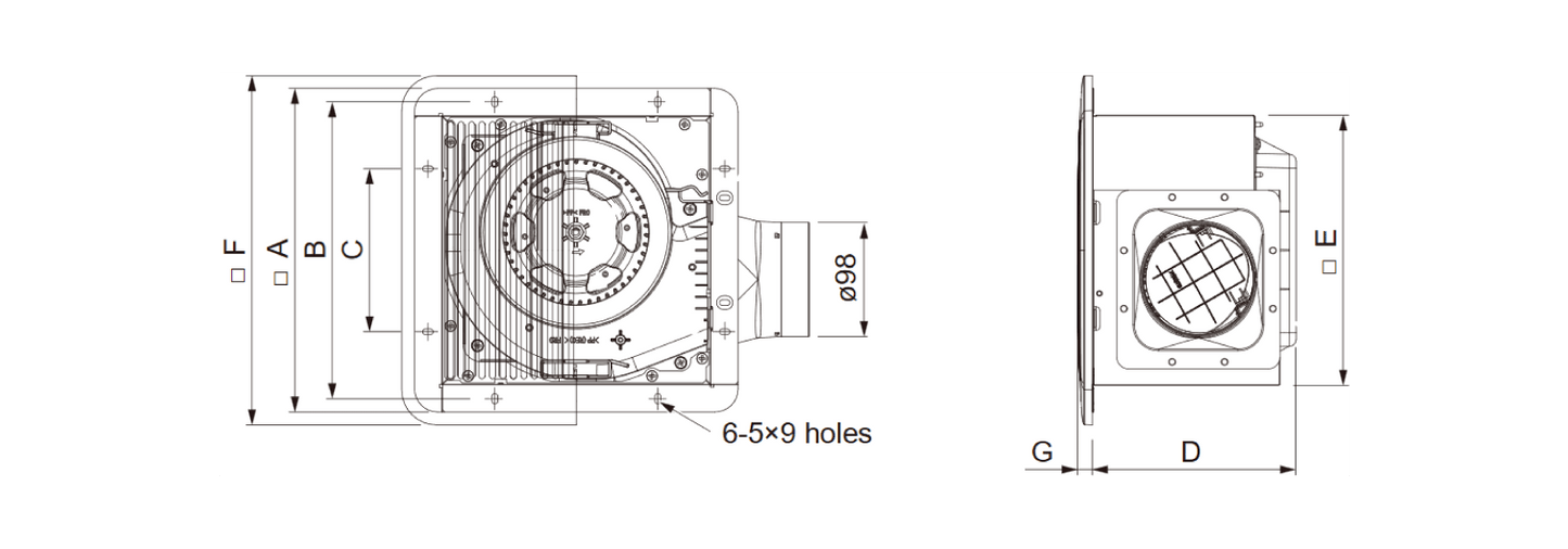 K/17CUH | KDK CEILING MOUNTED VENTILATING FAN - 51CFM